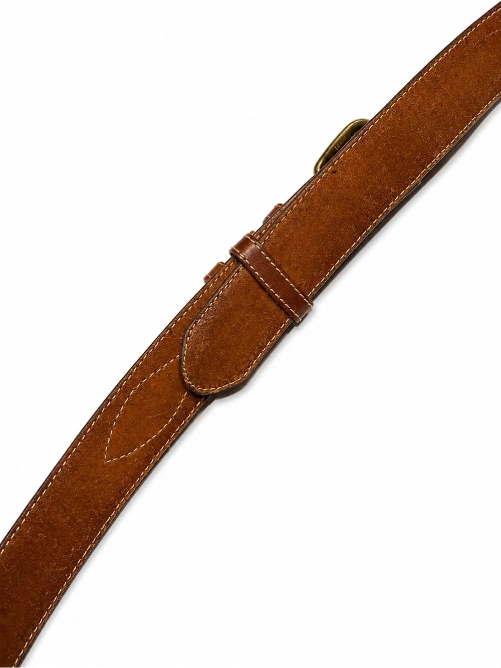 Lands' End Vintage Leather Ranger Belt featuring a distinct double-keeper 44